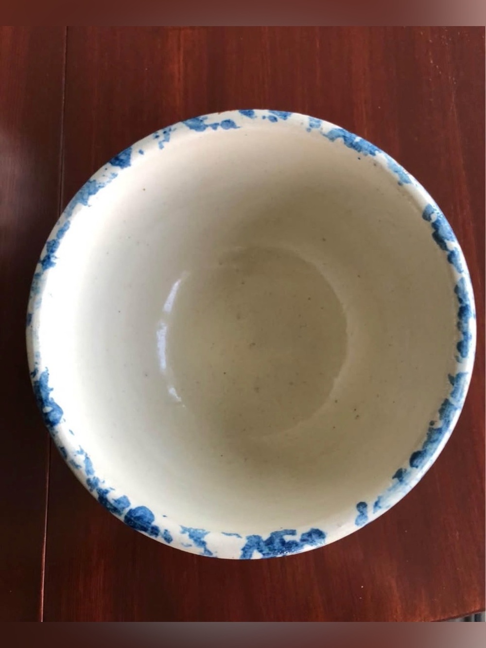 Antique Red Wing Spongeware Paneled Stoneware mixing-serving bowl 10x6” - Picture 2 of 8
